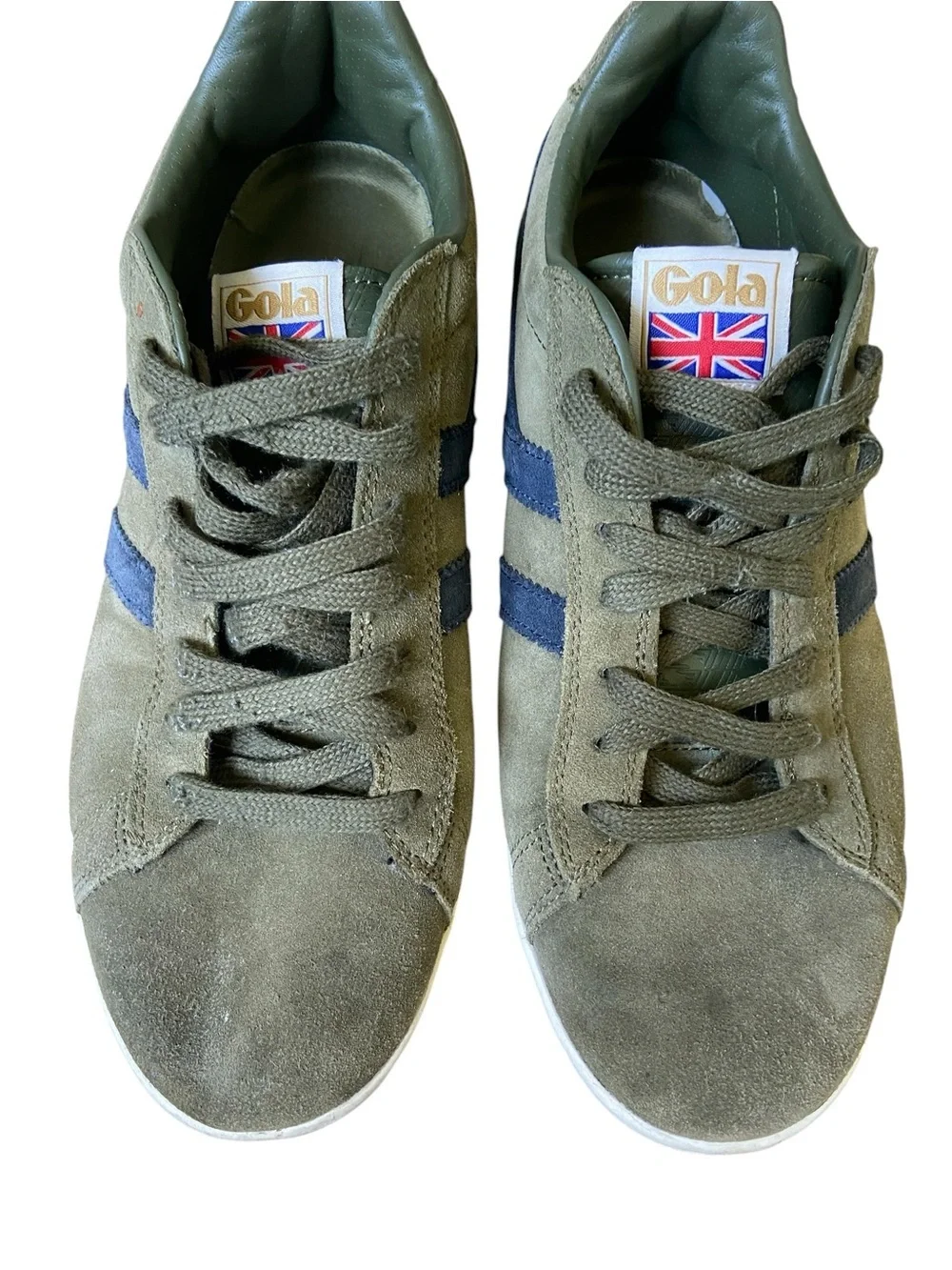 Gola Equipe Olive Green Suede Heritage Sneakers Men's Size 9 Leather Athletic